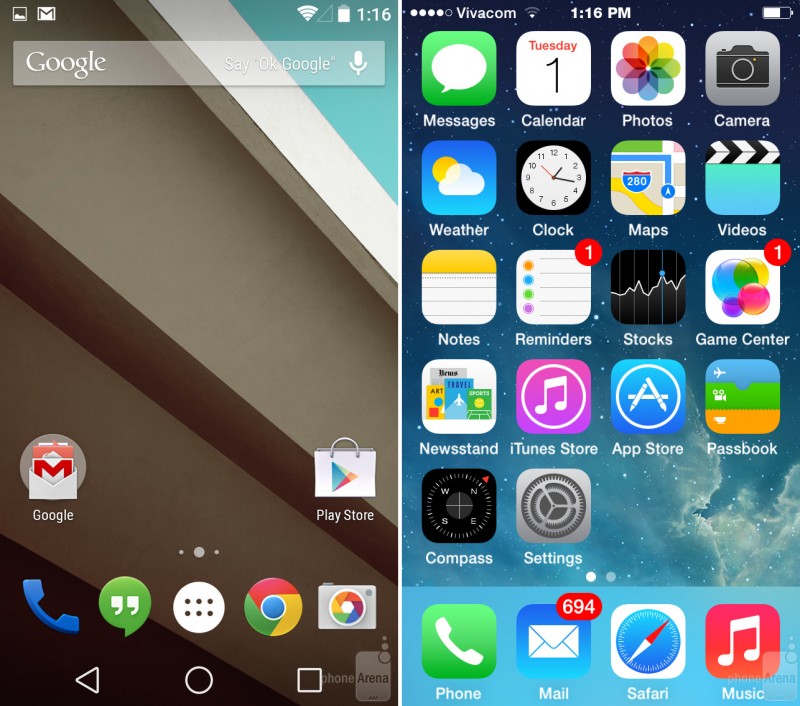 The-Android-L-and-iOS-8-home-screens