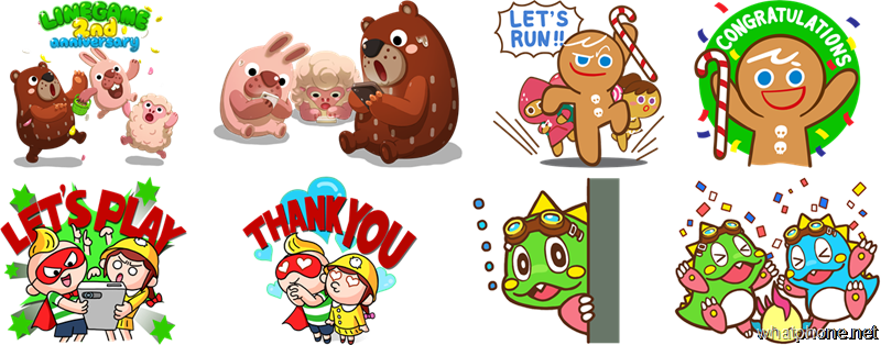 LINE GAME Thanks You for 2 Years! Sticker set