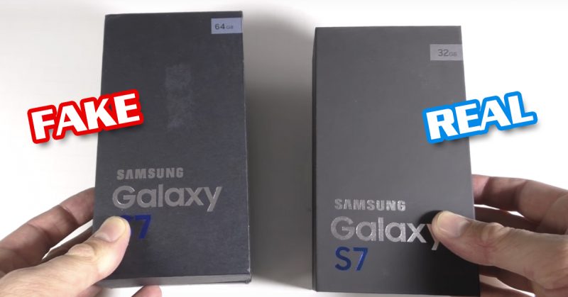 Galaxy S7 ปลอม แปะไว้ที่กล่องว่าความจุ 64GB (เค้ามีแค่ 32GB เองนะของแท้)