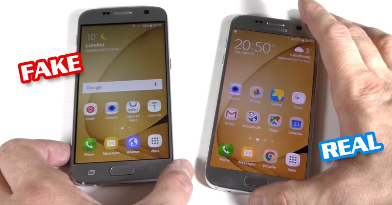 Galaxy S7 ปลอมหน้าจอจะสีซีดกว่า