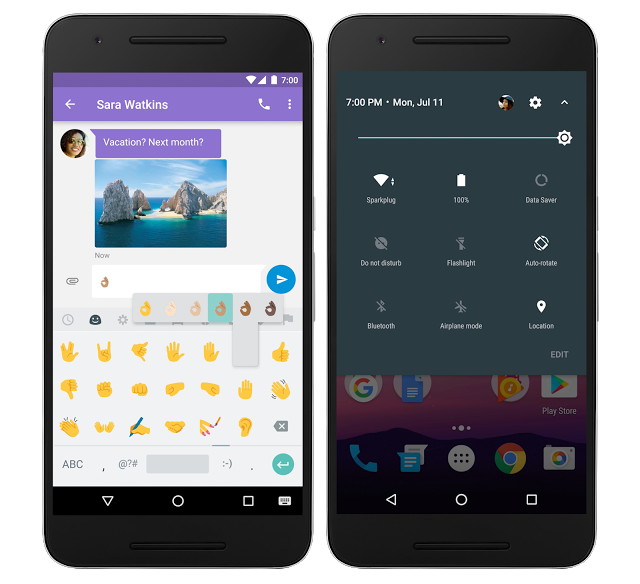 Android 7.0 Nougat new emoji