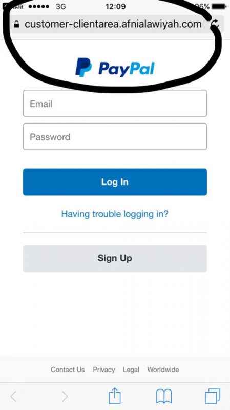 iphone paypal ปลอม phishing