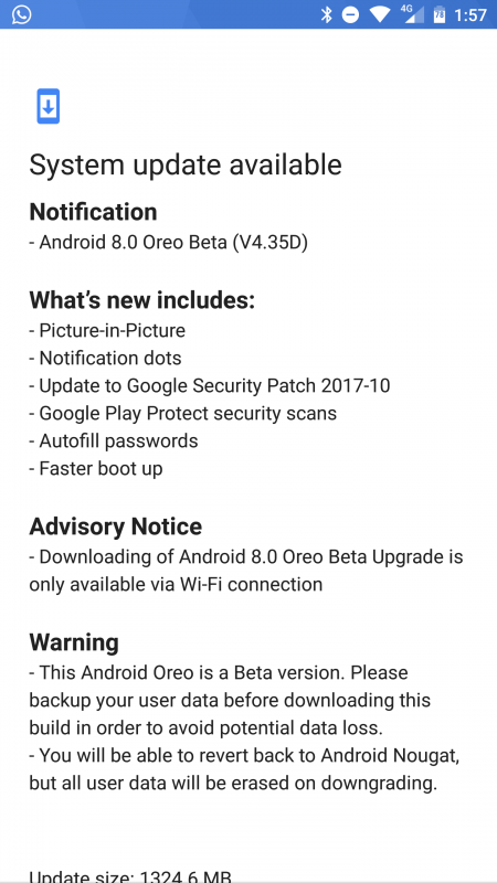Nokia 8 Android 8.0 Oreo Beta Test