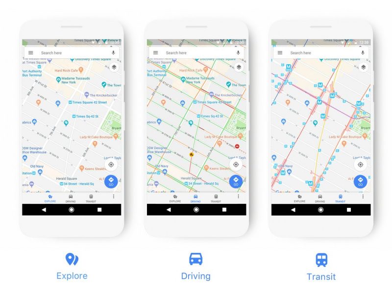 Google Maps Redesign Mode