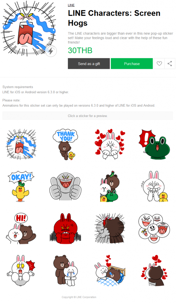 LINE Characters Pop-Up Stickers