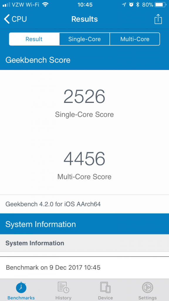 iPhone 6 benchmark with new battery