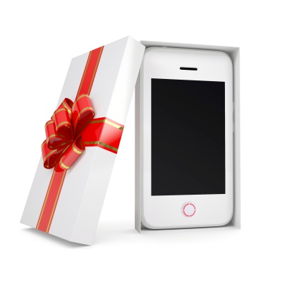 Smartphone in a gift box