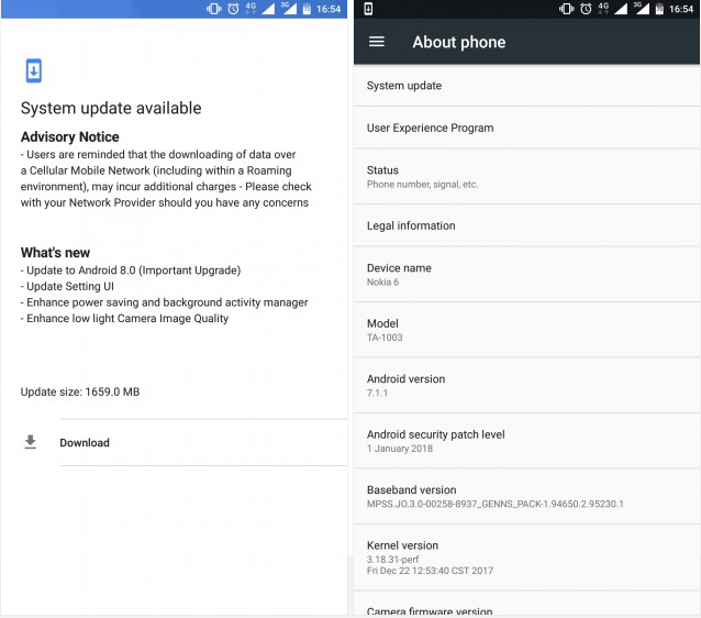 Nokia 6 Oreo Android 8.0 Oreo Update