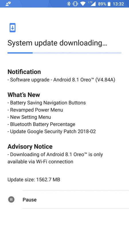 Nokia 8 Android 8.1 OTA Update