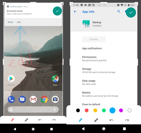 Markup Screenshot on Android P