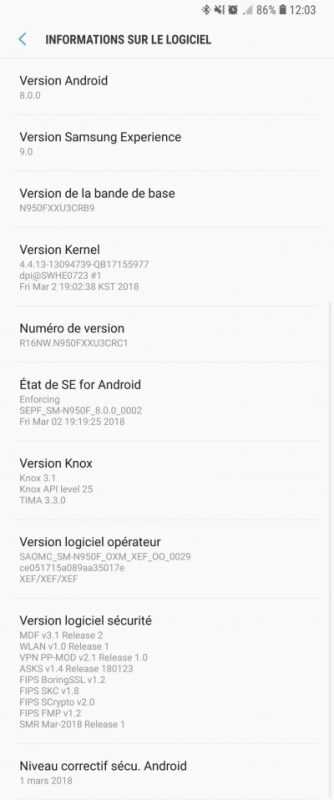 Samsung Galaxy Note 8 Oreo Update