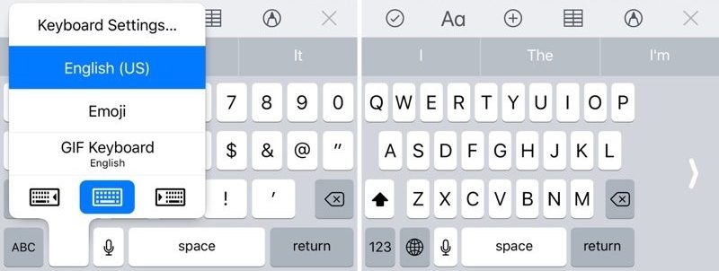 iOS 11 Keyboard