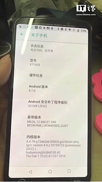 motorola Moto Z3 Play Android 8.1