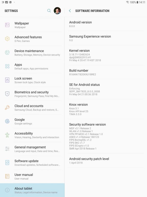 Samsung Galaxy Tab S3-Oreo-update