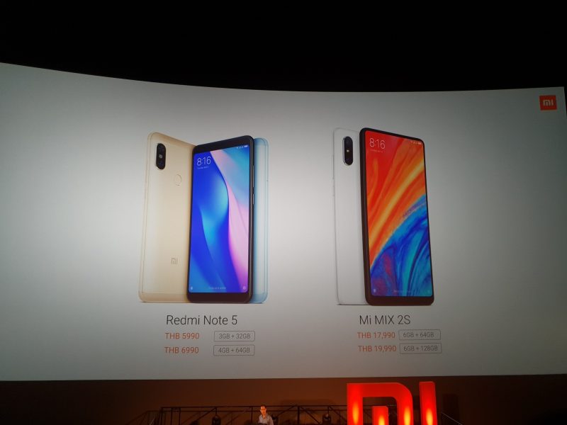 Xiaomi Redmi Note 5 and Mi Mix 2s Price