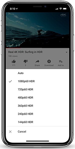 iPhone X HDR youtube