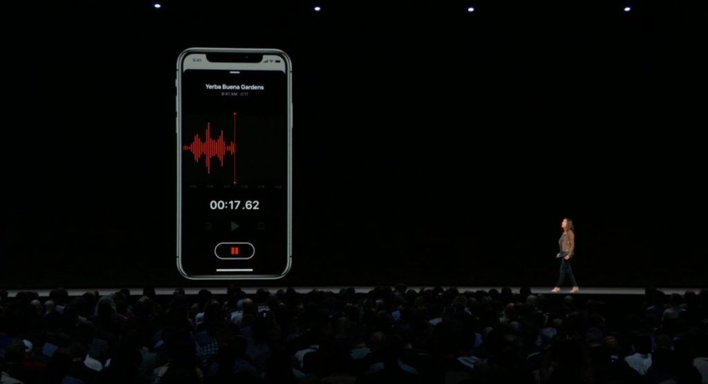 voice memo iOS 12 WWDC 2018