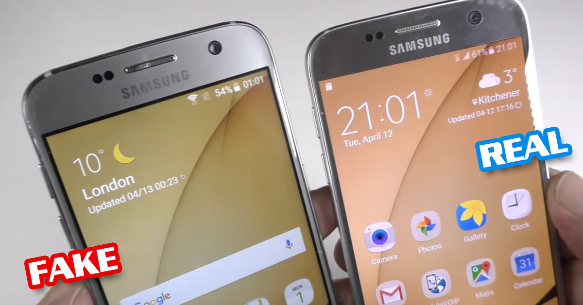 เทียบกันชัดๆ! Samsung Galaxy S7 ปลอม กับแท้แตกต่างกันยังไง เทียบกันชัดๆ! Samsung Galaxy S7 ปลอม กับแท้แตกต่างกันยังไง