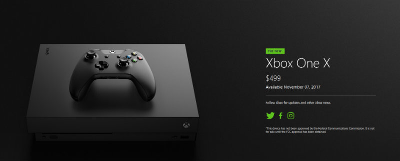Xbox One X Price Release