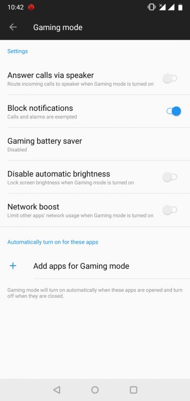 OnePlus 6_Gaming Mode