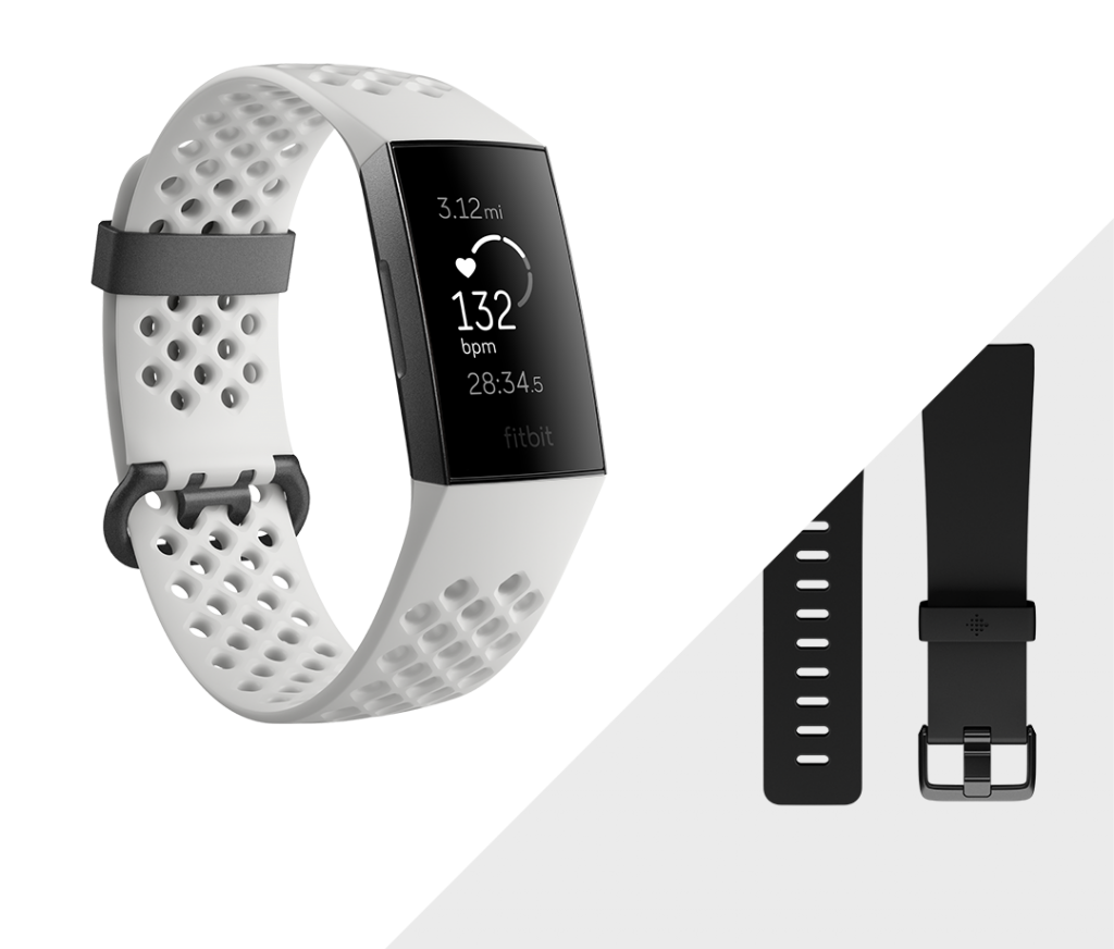 Fitbit charge 3 frost white graphite aluminum