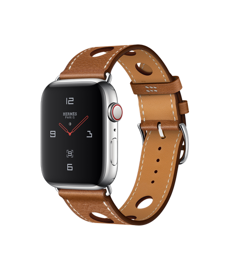 Apple Watch Hermès สายหนัง Barénia Grainé แบบ Simple Tour Rallye สี Fauve