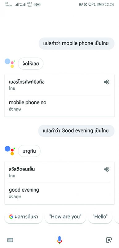 google assistant translet