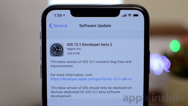 iOS 12.1 Beta 2