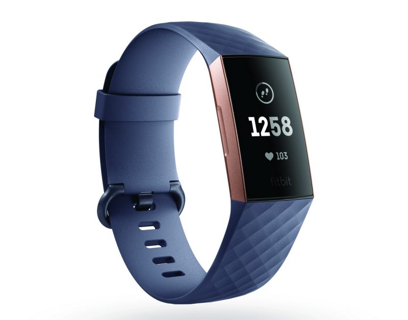 Fitbit Charge 3 Blue Gray and Rose Gold