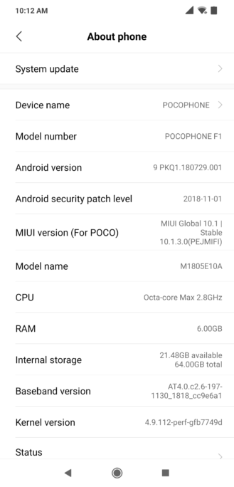Xiaomi Pocophone F1 Android 9 Pie Update