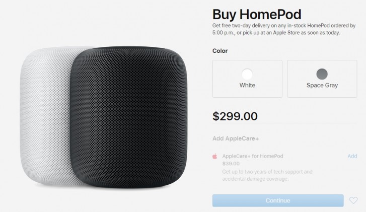 Apple HomePod 299 USD