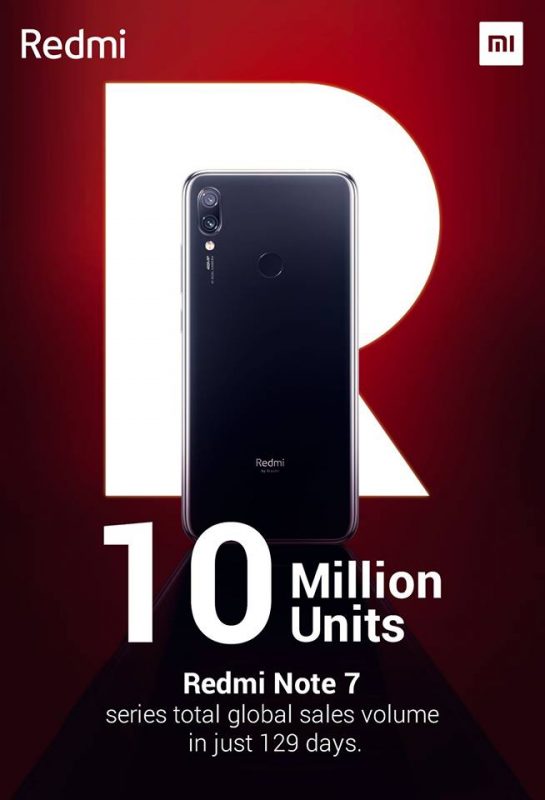 Redmi Note 7 sells in 10 million