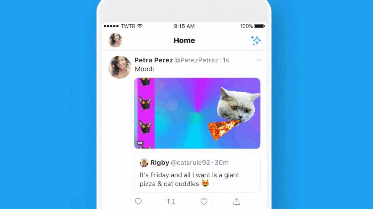 new feature twitter retweet with gif