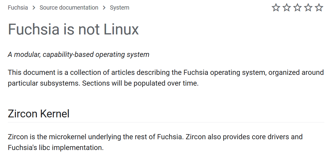 Fuchsia is not linux