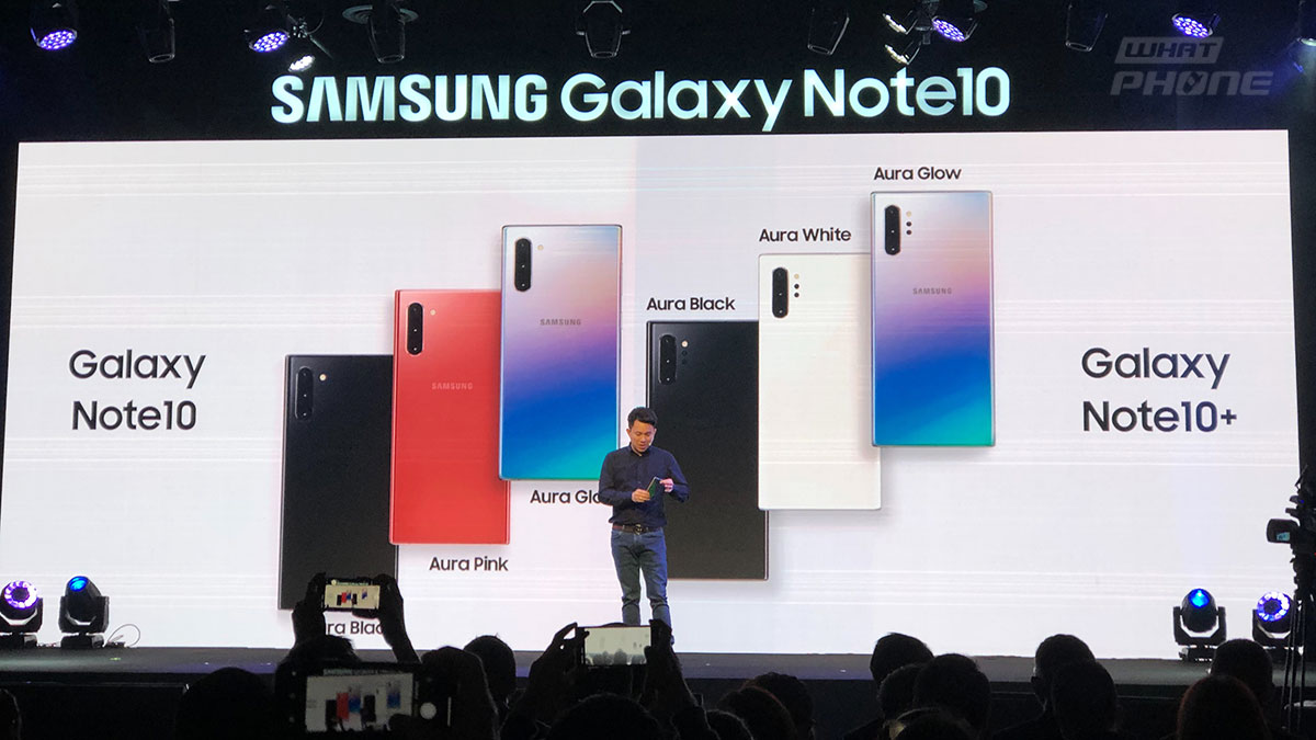 สีที่วางจำหน่ายในไทย Samsung Galaxy Note 10 และ Samsung Galaxy Note 10+