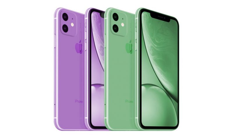 iPhone 11 Green and Lavender Color Concept