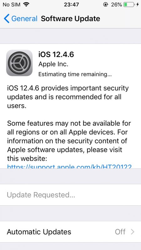 iOS 12.4.6 OTA